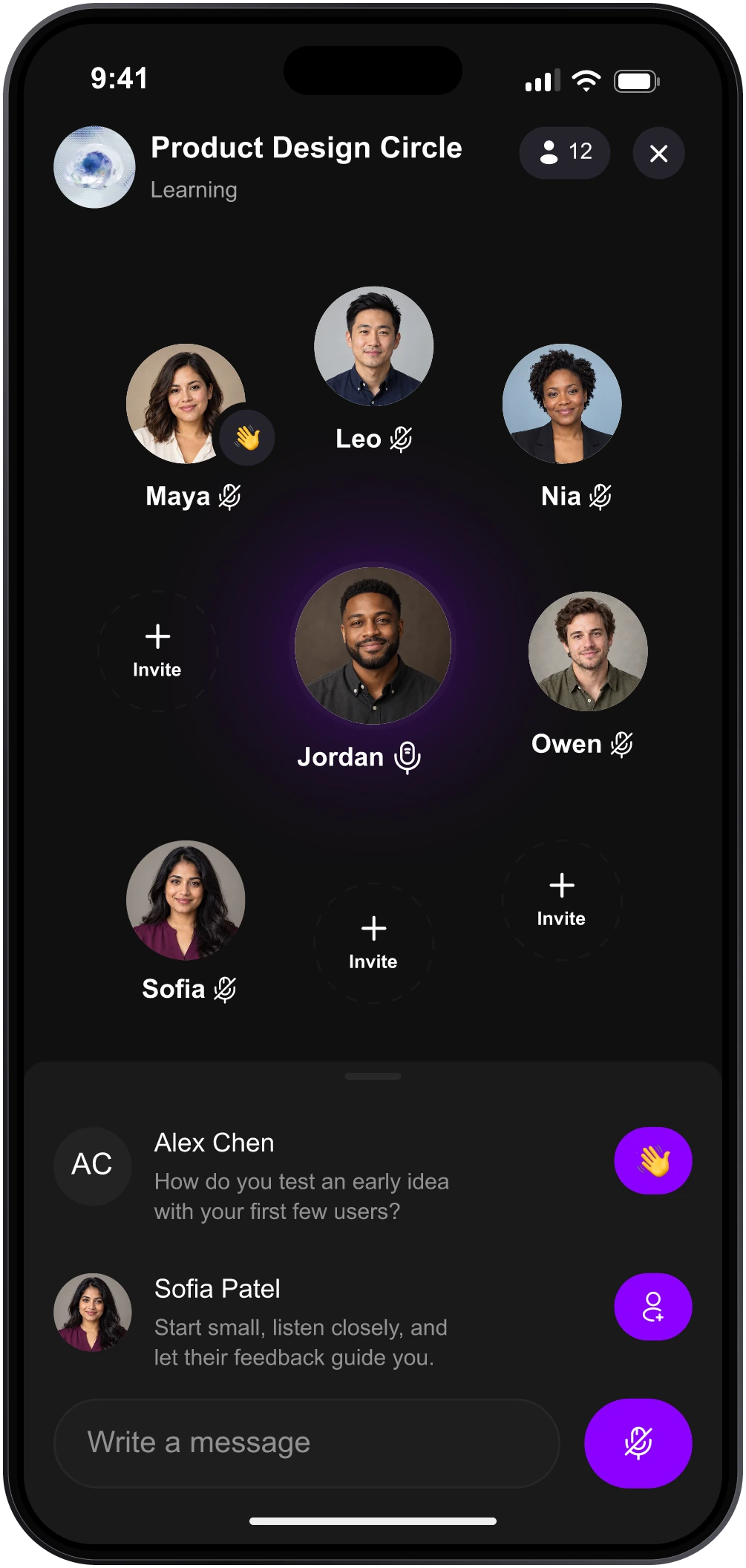 Chats & Live Circles app screen